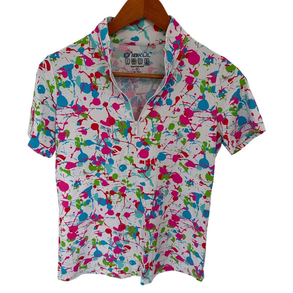 KUHL IBKUL Women's Denis Mock Neck Zip Golf Active Polo // S